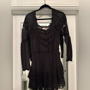 LoveShackFancy Sanaya Cotton Eyelet Lace Mini Dress